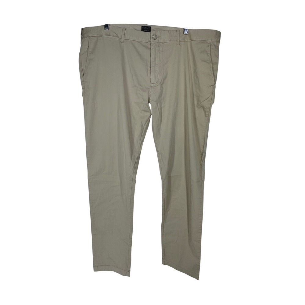J Crew Mens 484 Slim Stretch Chinos Pants Khaki Tan New 42x34 Straight Leg Prep‎